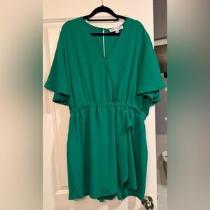 Emma & Michele Teal V-Neck Dress